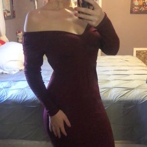 Rebdolls Burgundy off the shoulder Dress new
